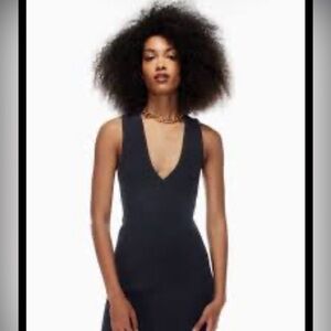 Babaton contour midi deep v neck dress